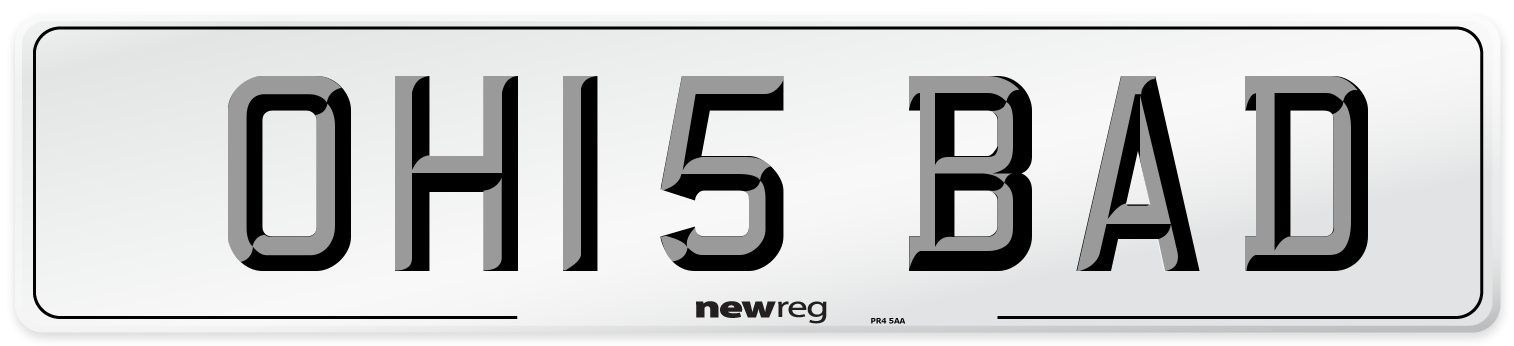 OH15 BAD Number Plate from New Reg